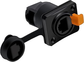 Conector de enchufe acoplador RJ45, montaje en Panel Ethernet, conectores RJ45 tipo D, color negro, 10 Uds. (Color : A1044-A)