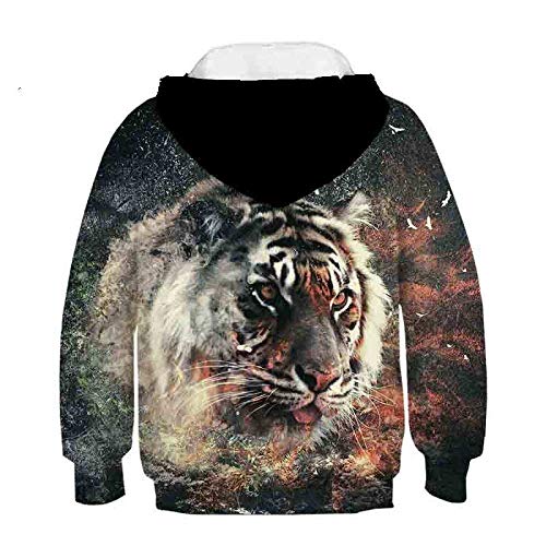 Pull à capuche enfant mode cool tigre imprimé 3D vêtement unisexe