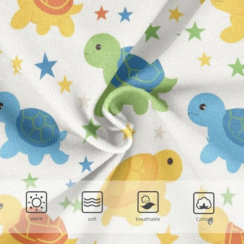 Wusikd Cute Turtles Girls' Underwear Cotton Colorful Stars Girls Briefs Soft Toddler Underwear 2T3