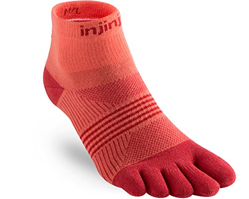 Injinji Women's Run Lightweight Mini-Crew (Medium/Large, Cranberry)