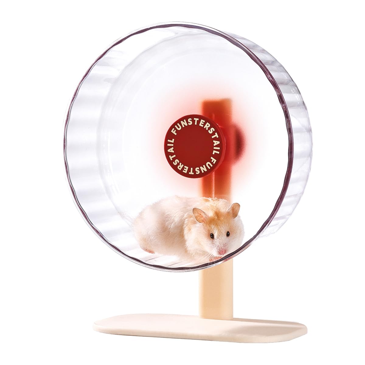 FunstersTail Super Silent Hamster Wheel 22cm (8.7 Inch), Magnetic Large Rat Wheel for Chinchilla, Gerbil, Guinea Pig, Cat, Mouse, Sugar Glider and Dwarf, Syrian Hamster Accessories (Tomato Red)