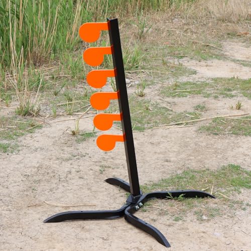Image of Highwild AR500 Dueling Tree Target Kit - Six Steel Paddles 4 inch x 1 /4 inch Reactive Shooting Targets with Stand