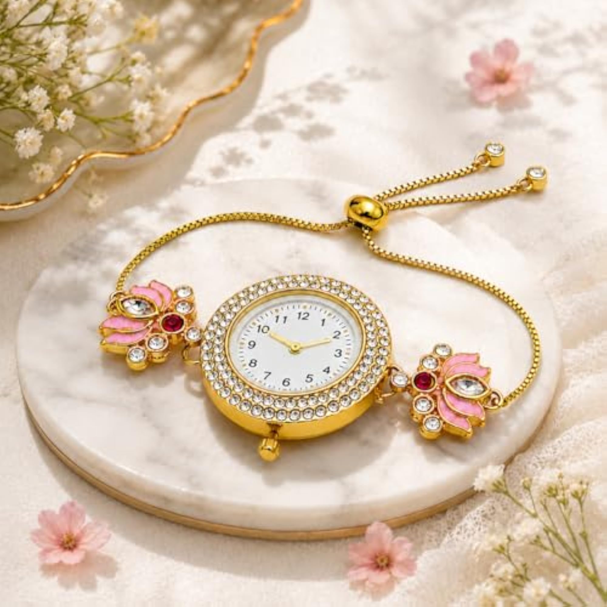 Women's Crystal Studded Analog Wrist Watch