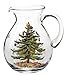 Spode Christmas Tree Glass Pitcher with Handle - Festive Holiday Beverage Server, Seasonal Drinkware for Entertaining, 6 Pint Capacity, Classic Glass Serveware - Celebrate Christmas Traditions