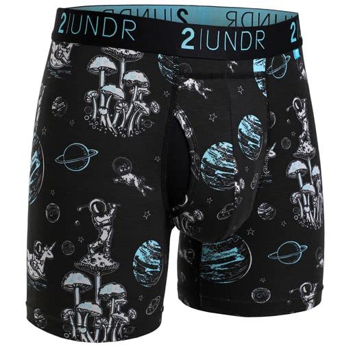 2UNDR Men's Swing Shift Boxer Brief Underwear | Limited Edition (Space Golf Black, Medium)