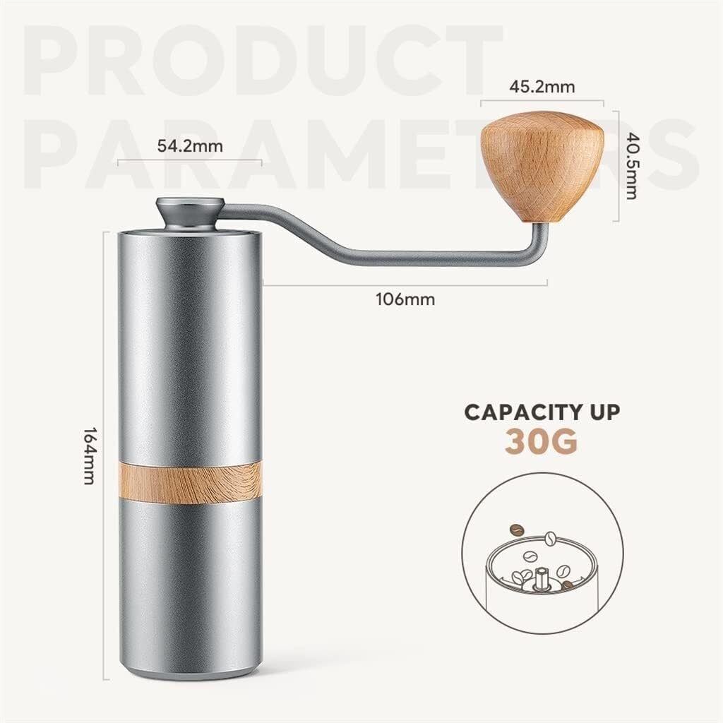 French Press Regulowany młynek ręczny do kawy mały przenośny regulowany z żarnami ze stożkowym żarnem Dzbanek Kawy