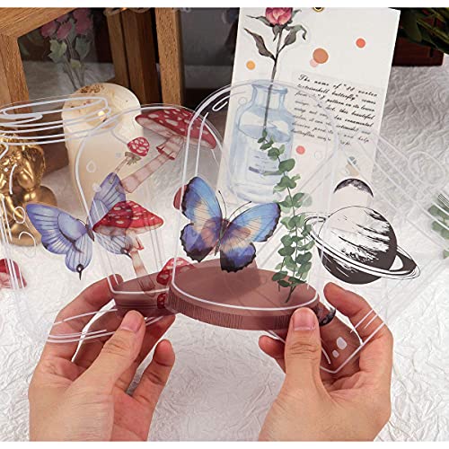 RisyPisy 120pcs Scrapbook Stickers Set, Butterfly Moon Rose Fern Leaf Mushroom Bottle DIY Decorative Stickers, Nature Decal Laptop Stickers for Journal, Planners, MacBook, Envelope, Notebooks - Thumbnail 4