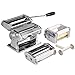 VonShef Pasta Maker, 3 in 1 Pasta Machine Stainless Steel, Pasta Roller with 3 Cut Press Blade Settings, Table Top Clamp and Pasta Measuring Tool for Homemade Spaghetti, Fettuccini