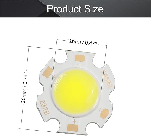 Miniatura 2 de Othmro 1 bombilla LED de chip de 7 W de 0.787 x 0.433 in de ancho, súper brillante, de alta potencia, 110 lm 6500 K, bombillas LED de aluminio