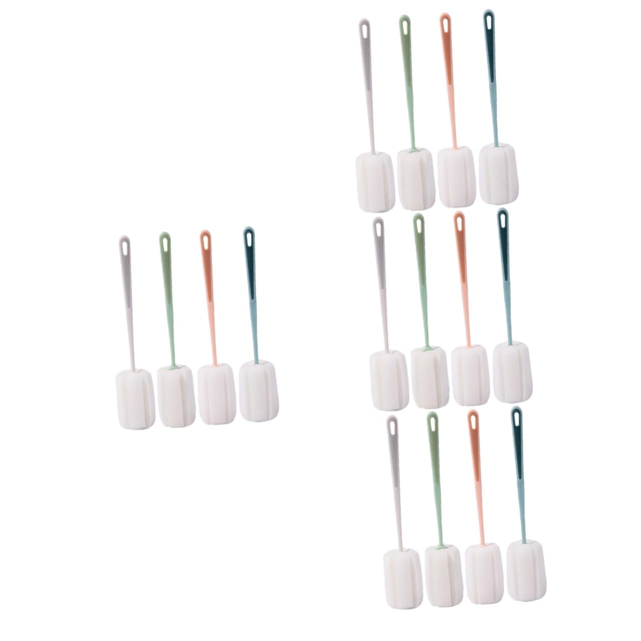 PRETYZOOM 16 Pcs Long Handle Sponge Cup Brush Water Bottle Cleaner Brush Cleaning Brush Reusable Cup Brush for Cleaning Clean Brush Household Cleaning Bottle Brush Pp No Dead Ends