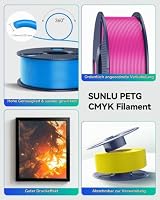 SUNLU 4KG CMYK Lithophane PETG Filament 1.75mm, Weiß+Cyan+Magenta+Gelb – Ansicht 6
