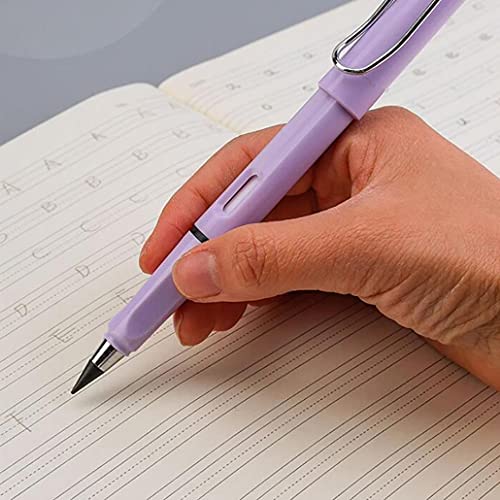 Inkless Pencils Eternal Pencil Portable & Reusable Unlimited Writing Perpetual Erasable Pencil No Ink Pen With Eraser & Replaceable Graphite Pen Professiomal Drawing Pen (Red) #TOP2