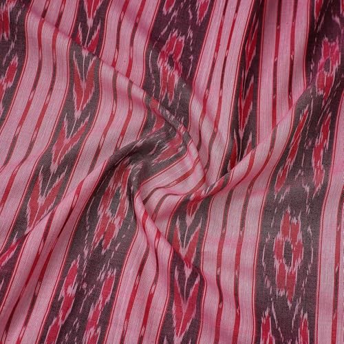 Image of Premium Sambalpuri Ikat Weave Pure Handloom Cotton Shirt Fabric - Authentic Odisha Traditional Tie-Dye Craft, Soft & Breathable Natural Cotton Material for Custom Tailoring, Casual & Formal Wear
