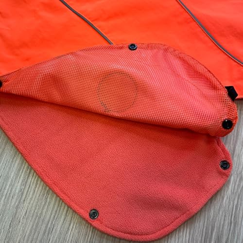 DOGOPAL 2in1 Allwetter-Hundemantel – Wasserdichter Hunderegenmantel mit herausnehmbarem Fleece – Regenmantel Hund für große, mittlere & kleine Hunde (Orange, XL)
