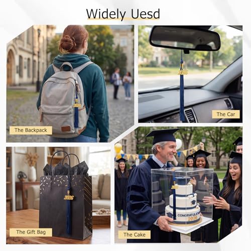 Image of GraduationMall Single&Multiple Color Graduation Tassel with 2026 Year Charm 9 inch