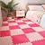 Typutomi 12pcs Plush Puzzle Foam Floor Mat, Soft Thicken Fluffy Interlocking Square Foam Tiles Area Rugs Carpet for Parlor Bedroom Decoration(11.8x11.8x0.55in,Rose Red&Pink)