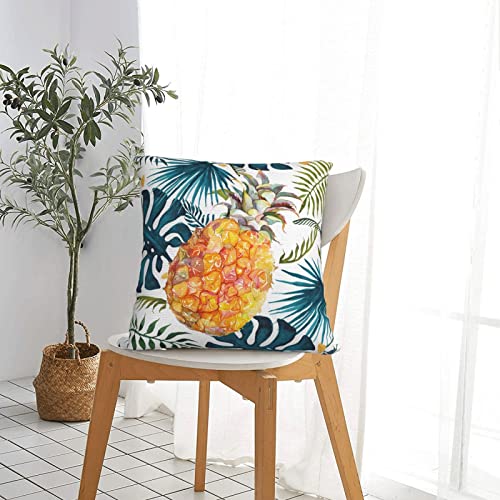 Tropical Plants Pineapple Throw Pillow Covers 18"X18" Decorative Square Throw Pillow Cover Cushion Covers Pillowcase, Home Decor Decorations For Sofa Couch Bed Chair Car #TOP4