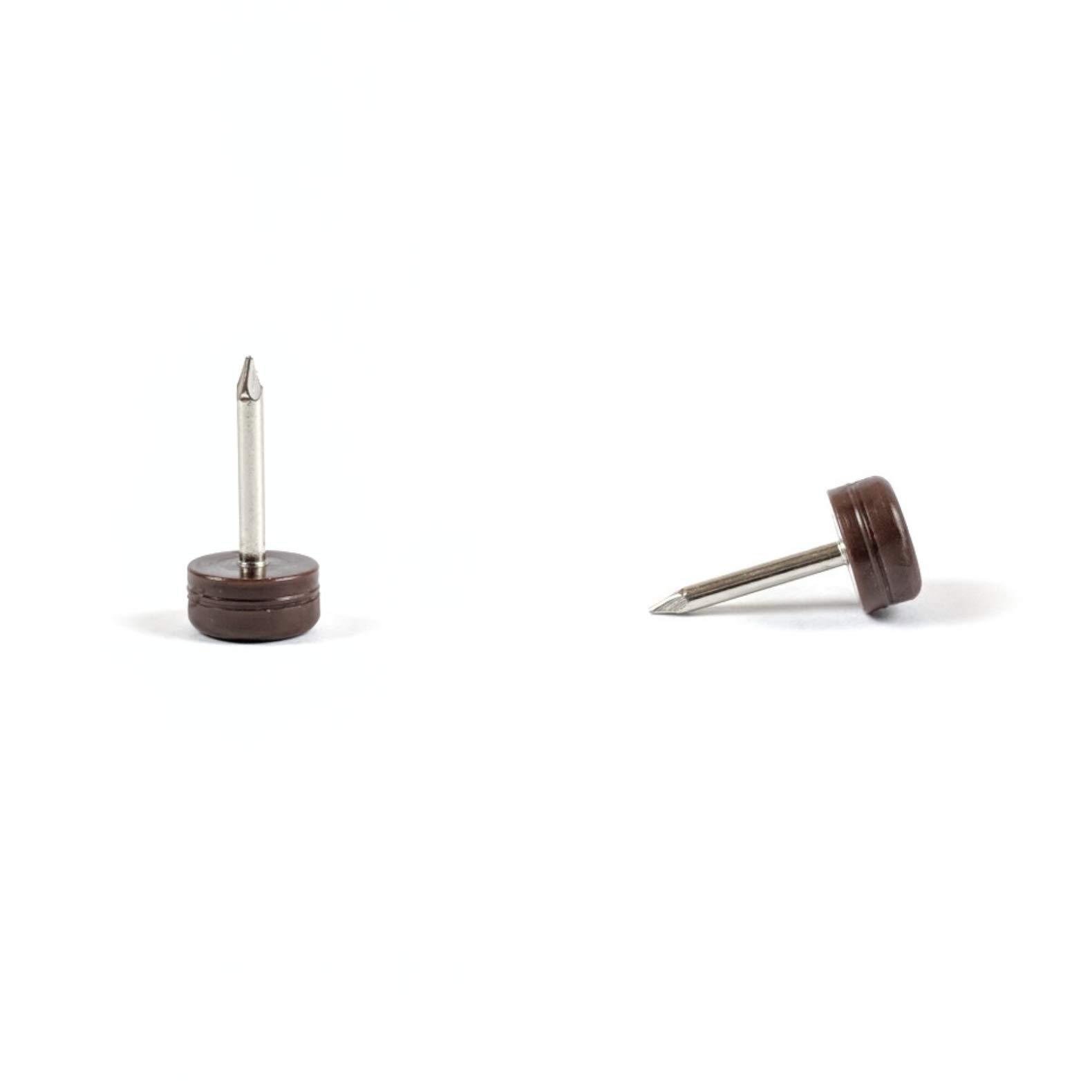 Furniture Sliders - Nail-in Plastic Premium Quality Glides (Brown - 10mm Round, See 2nd Image for Dimensions - Pack of 12) by Keay Vital Parts, Made in Germany โ image 1