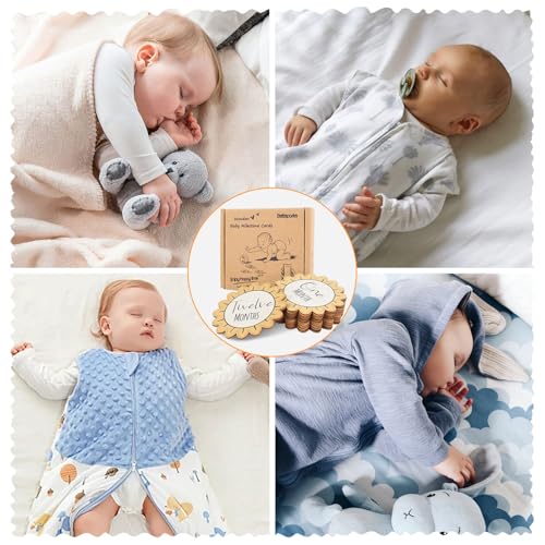 Image of Baby Monthly Milestone Signs - 13 Pack Wooden Baby Milestone Cards for 1-12 Months, Newborn Photography Props with Hello World Discs, Gender Neutral Baby Announcement for Boy Girl Age Shower Gifts
