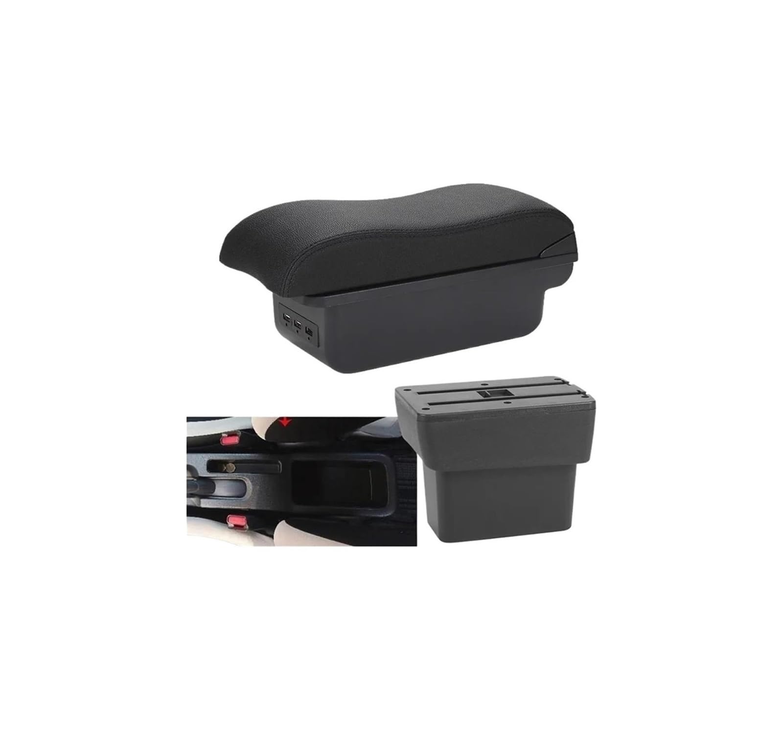 HCKCLMBMZW For Nissan For Note For EPower 2016-2022 Armrest Box Central Storage Dedicated Interior Retrofit Car Car Armrest Center Console(B2 Black Line 3usb)
