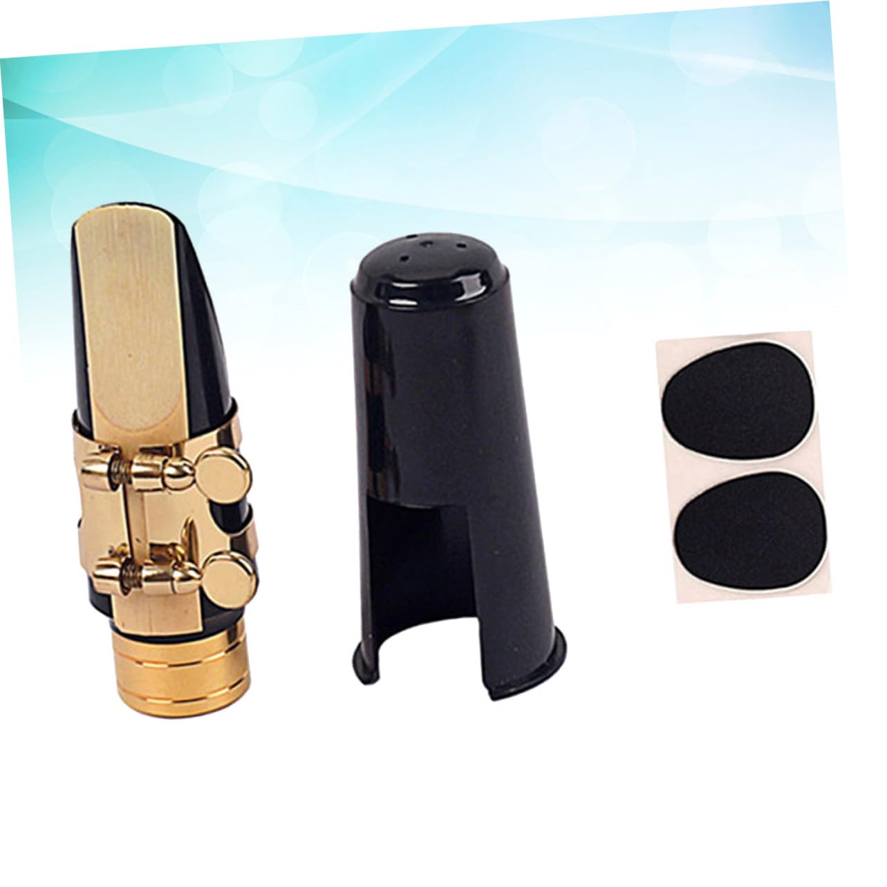 ibasenice Accessoire Saxophone Alto avec Boucle en Cuivre, Embouchure en Plastique et Métal, Stabilise le Tube, avec Capuchon et Écussons pour Performance Optimale