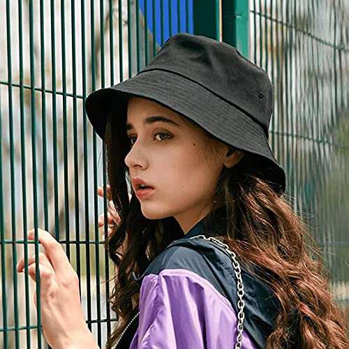 Unisex Cotton Solid Sun-Hat Bucket - Foldable Packable Bucket Cap For Beach And Travel #TOP2