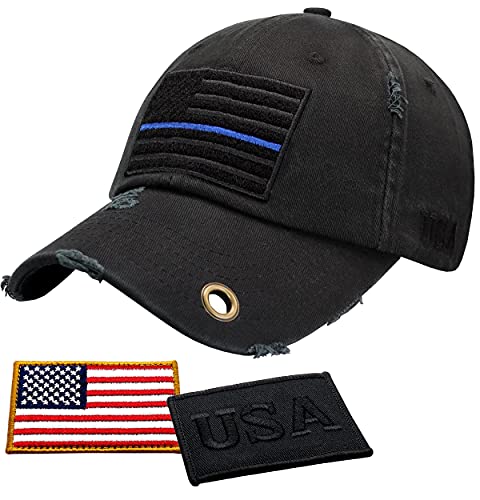 Image of Antourage American Flag Unisex Baseball Hat for Men and Women | USA Flag Mesh Snapback Flat Visor Cap + 2 Patriotic Patches
