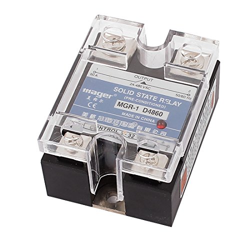IIVVERR AC 24V-480V 60A DC 3-32V Solid State Relay Module MGR-1 D4860 (AC 24V-480V 60A DC 3-32V MÃ³dulo de relÃ© de estado sÃ³lido MGR-1 D4860