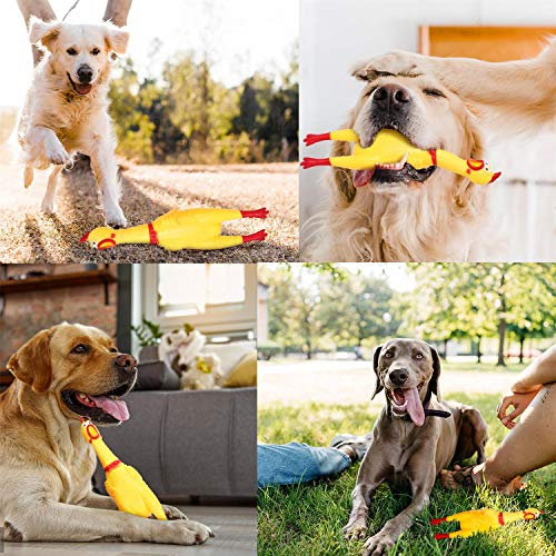 Nobleza - Hundespielzeug Rubber Screaming Chicken Yellow Quietschende Dekompression Kleines Spielzeug zum Reinigen der Zähne