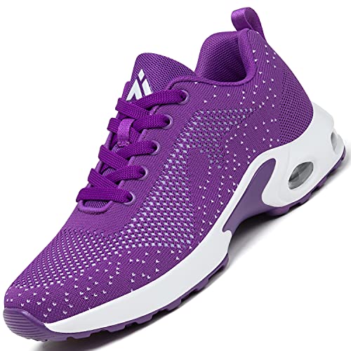 Mishansha Air Zapatos de Correr Mujer Respirable Zapatillas de Running Femenino Antideslizante Calzado Casual Sneakers Caminar Violeta Francesa Gr.38