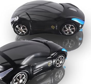 elec Space Kablosuz Fare, Havalı 3D Spor Araba Şekli Ergonomik Optik Fare, Çocuklar için Mini Fare, Dizüstü Bilgisayar için Fare Kılıflı Bilgisayar Faresi (Siyah)
