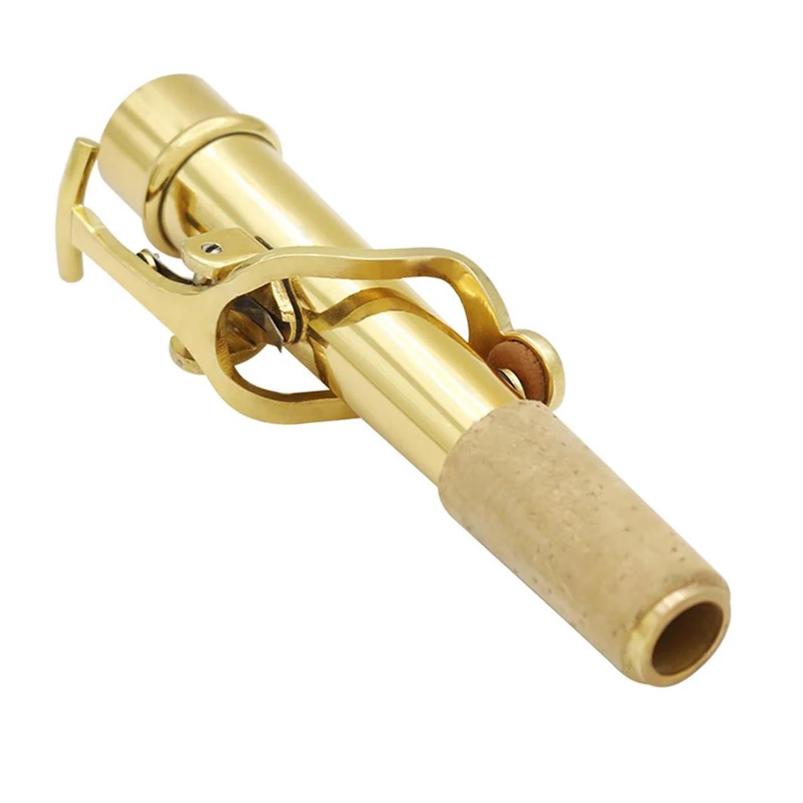 Kit de Accesorios saxofón 2 Unids/set Soprano Recto Cuello De Saxofón Lacado Dorado Material DE LATÓN 16,7mm Accesorio De Instrumento De Viento De Madera