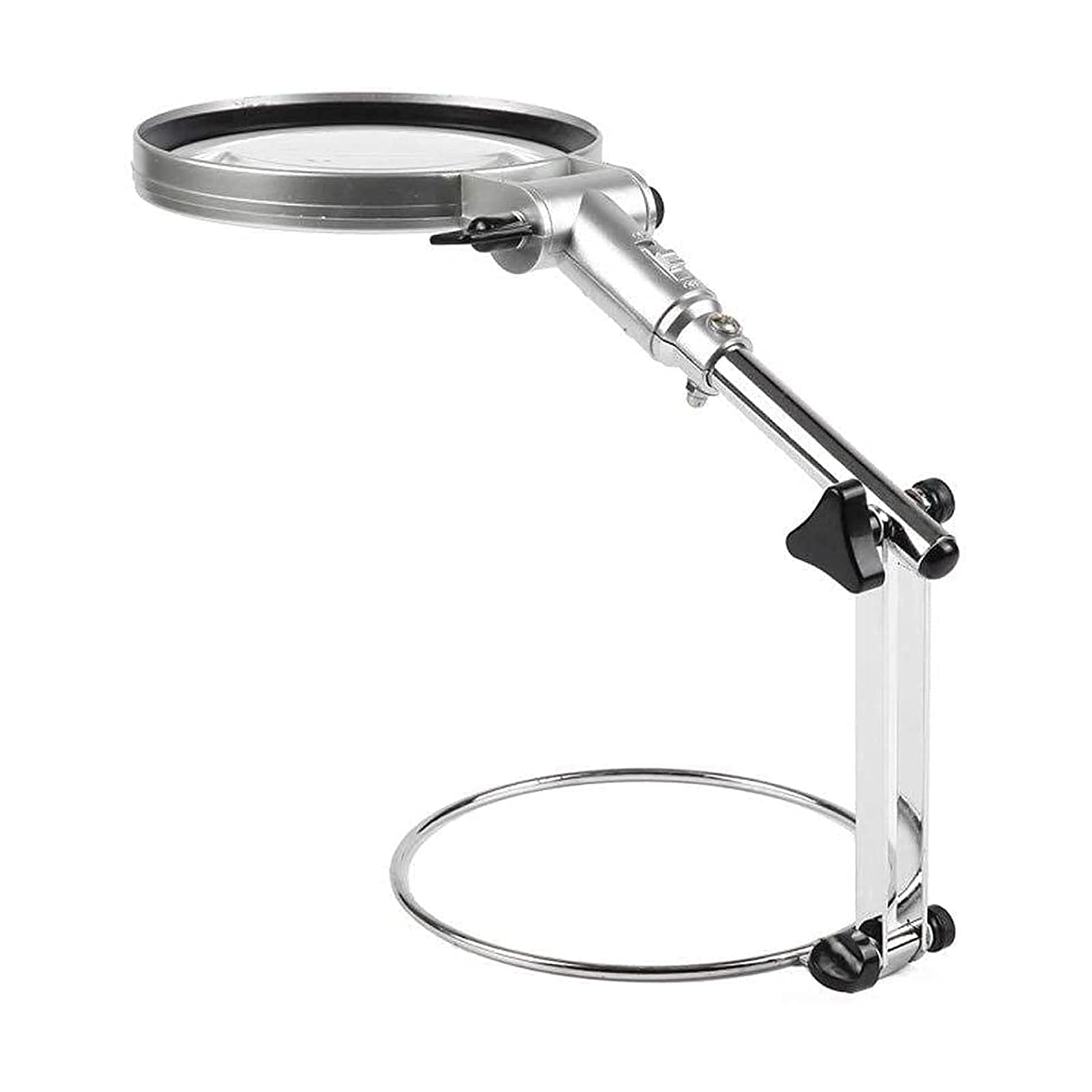asdchZen Magnifying Glass Reading Maintenance Desktop Glass Metal Base Folding Hd Glass Led Lamp Magnifier