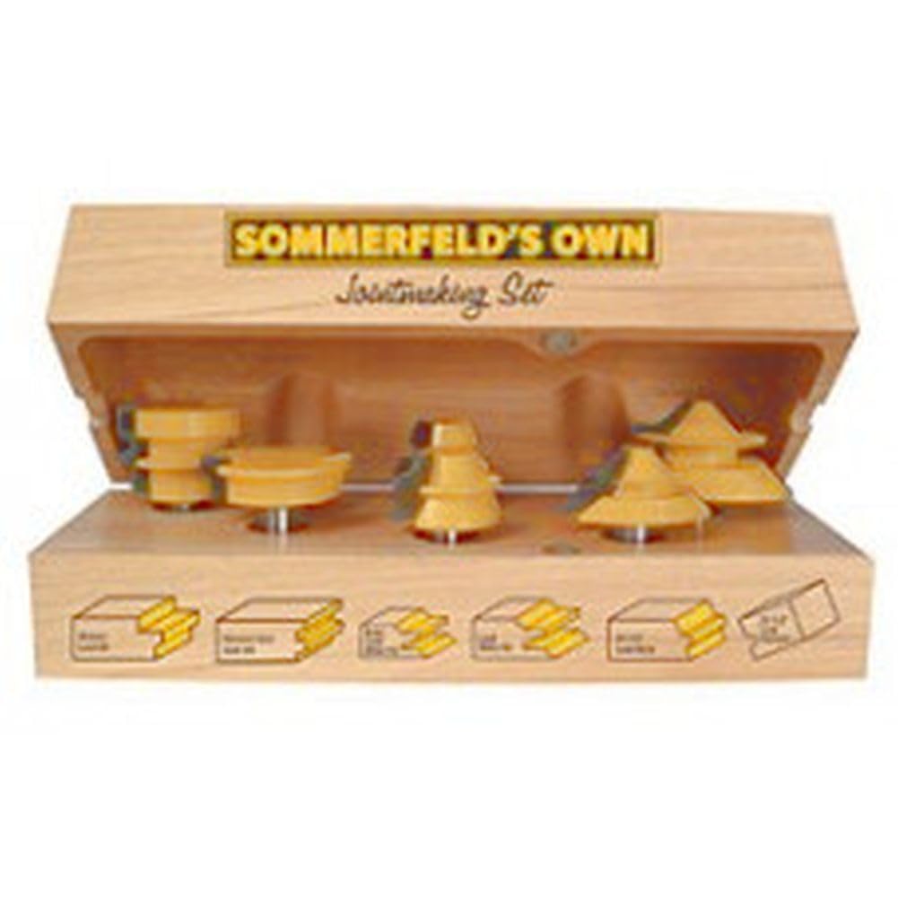 Sommerfeld 06002 6 piece Precision Joint Making Woodworking Router bit Set when You need quick super-strong joints for strength critical projects