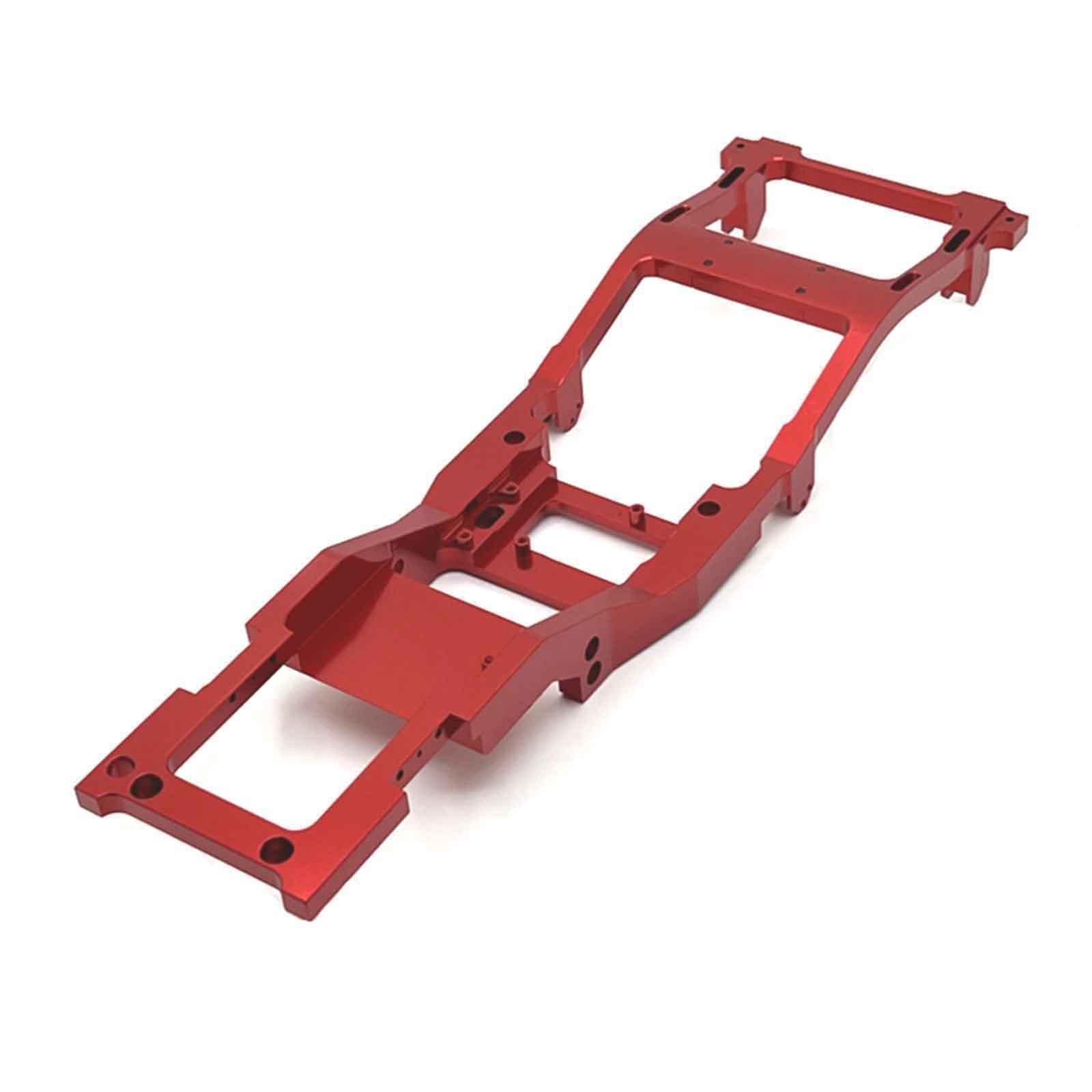 RC Car Chassis Frame RC Metall Chassis Aluminium Komplettbausatz Ersatzteile Montagezubehör für MN82 LC79 1/12 für Modellbau Reparatur Hobby, Rot