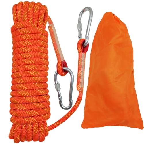 10mm Ropes, Multipurpose Lanyards, Heavy Duty Rope for Outdoor and Indoor Use, Camping, Hiking, Boating, Fishing, Crafts and Household Projects (Orange, 20m)