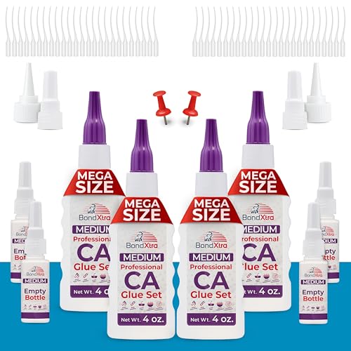 BondXtra 16 oz Medium CA Glue for Woodworking, Premium Super
