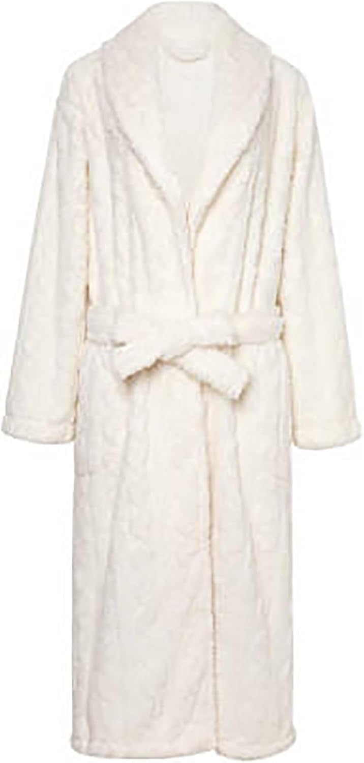 Mzkdieey Women Fleece Pajama Sets Soft Plush Robe and Fleece Pants 2 Piece Sleepwear Ladies Loungewear Housecoat Nightgown