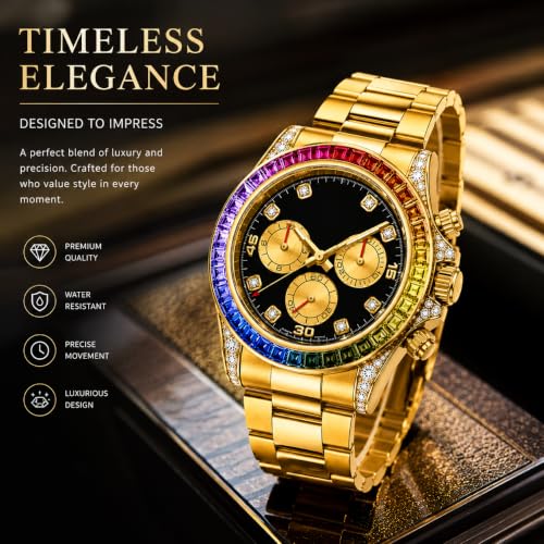 SHRI SAWARIYA Collection SHRI SAWARIYA Luxury Gold Men's Analog Watch - Image 3