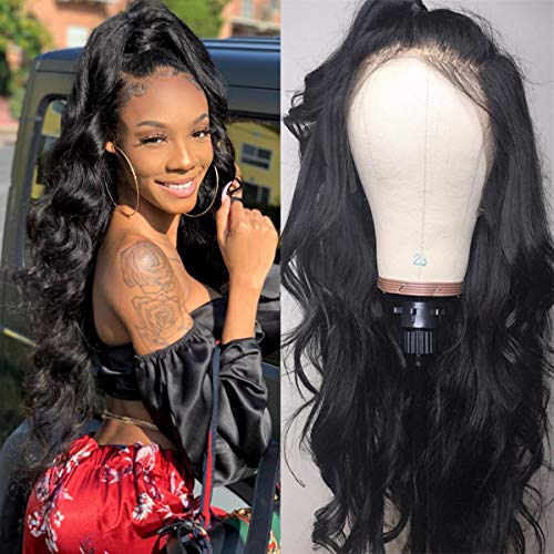 Alipearl Hair Body Wave Lace Front Wig Pre Plucked Body Wave Brazilian Human Hair Lace Front Wigs Natural Black Color With Baby Hair Ali Pearl Hair Wig (20″ 13×4 Lace Front Wig)