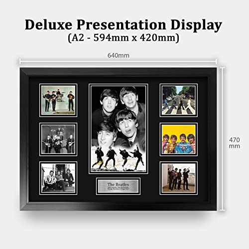 HWC Trading The Beatles Cadeaux Imprimé Signé Autographe Photo pour les fans de musique - A2 Encadré – vue 2