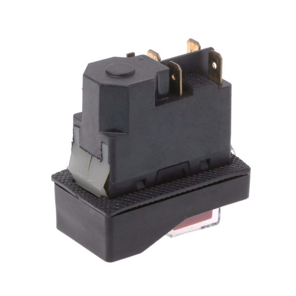 Waterproof Electromagnetic Pushbutton Switch KLD-28 KLD-28A Magnetic Safety Switch for Slicer Drill Saw 220V 4 Pins 5Pin (KLD-28A (5Pins))