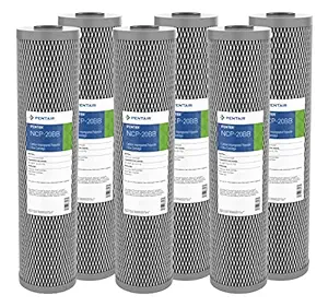 Pentair Pentek NCP-20BB Big Blue Carbon Water Filter, 20-Inch, Whole House Non-Cellulose Carbon Impregnated Pleated Filter Cartridge, 20