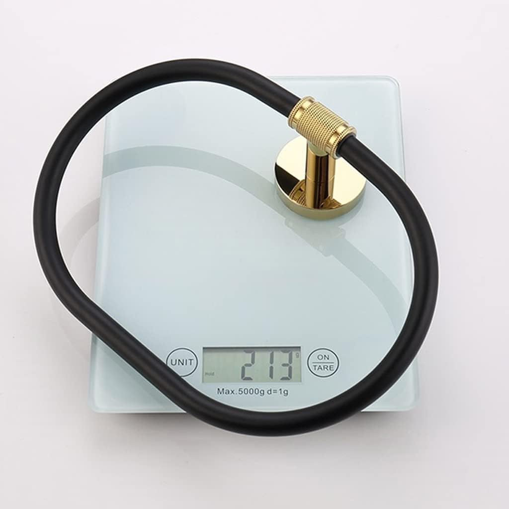 LSLYTQ Bathroom Hardware Black Towel Ring, Wall Mounted Light Luxury Bathroom Hardware Hand Towel Holder
