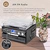 GOLDSHIP 9 in 1 Record Player 3 Speeds Vinyl Turntable with Bluetooth Vintage Turntable CD/Cassette Player/AM/FM Radio/USB/SD/Aux-in/RCA Line-Out #5