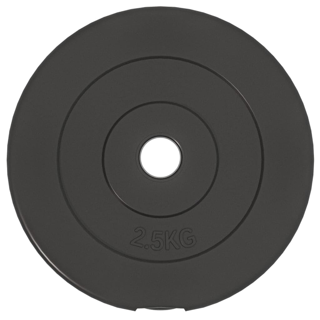 2 discos de peso de 10 kg, 26,5 mm, orificio para barra de pesas, entrenamiento de fuerza, fitness, color negro