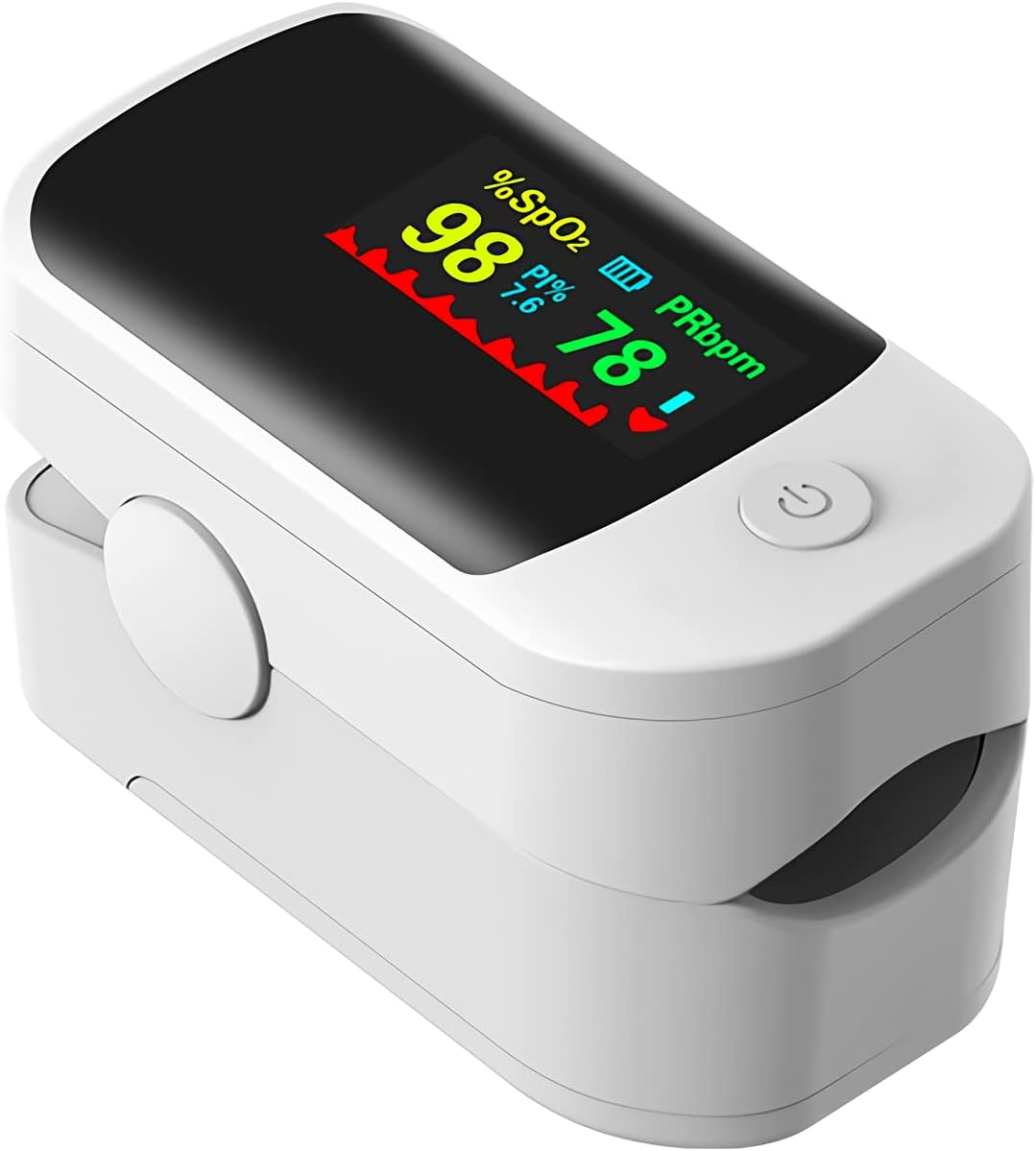 Pulse Oximeter, Oxygen Saturation Monitor for Pulse Rate and SpO2 Level, Oximeter Fingertip Blood Oxygen Monitor LED Display High Precision Portable for Adult Child for Family Travel Sports
