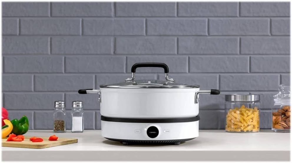 Xiaomi Mi Induction Cooker ZHF4045GL with a pot on a kitchen countertop