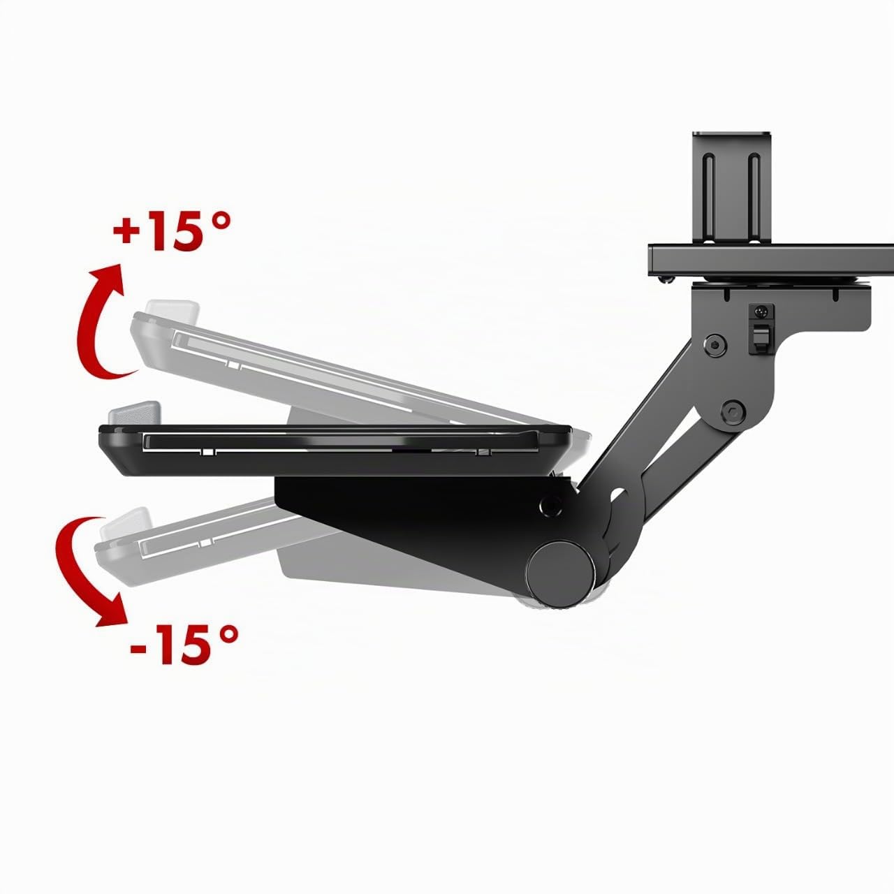Maclean Bandeja para Teclado con Bandeja para ratón, Altura Regulable, inclinable, Giratorio, Soporte ergonómico para Escritorio de hasta 5 kg, Soporte para Teclado de Acero y plástico (Negro)