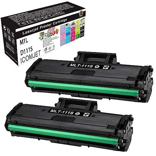 ICOMJET Compatible Toner Cartridge Replacement for Samsung D111S MLT-D111S 111S Work for Samsung Xpress SL-M2020 SL-M2020W SL-M2022 SL-M2022W SL-M2070 SL-M2070W SL-M2070F SL-M2070FW (2 Black)